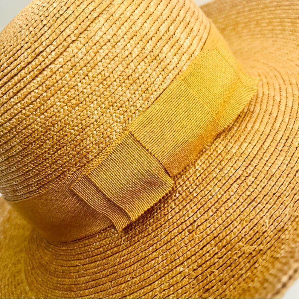 Banana Republic Straw Wide Rim Hat with Ribbon- Made in Italy NWOT